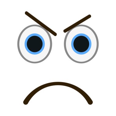 Kızgın ifade vektör çizim.