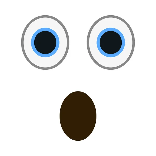 Emoticon surpreso com grandes olhos em estilo moderno plana. Ilustração do vetor emoji chocado . —  Vetores de Stock