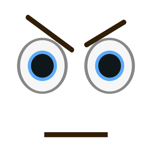 Trandy düz stil kızgın ifade. Kötü emoji vektör çizim. — Stok Vektör