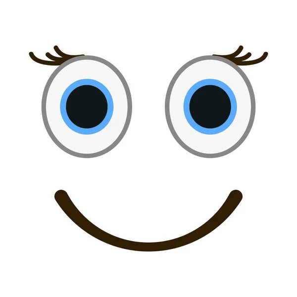 Émoticône souriant avec des yeux heureux. Illustration vectorielle emoji féminine . — Image vectorielle