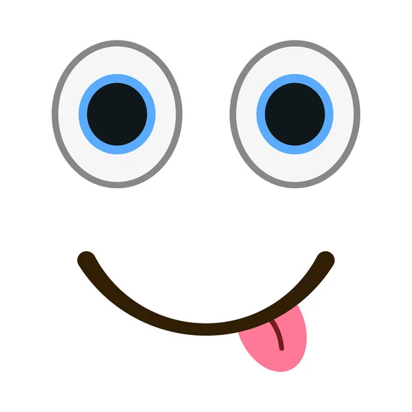 Émoticône souriant avec des yeux heureux dans un style plat trandy. Langue sur l'illustration vectorielle emoji . — Image vectorielle