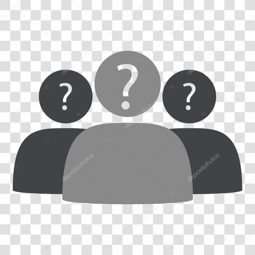 Unknown User Icon in trendy flat style isolated on transparent background. Three Users silhouette symbol for your web site design.