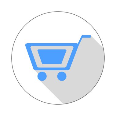 Alışveriş arabası vektör simgesi.