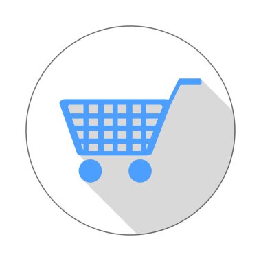 Alışveriş arabası vektör simgesi.