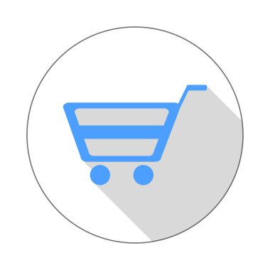 Alışveriş arabası vektör simgesi.