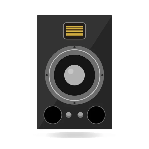 Haut-parleur audio isolé sur fond blanc. Illustration vectorielle du moniteur sonore . — Image vectorielle