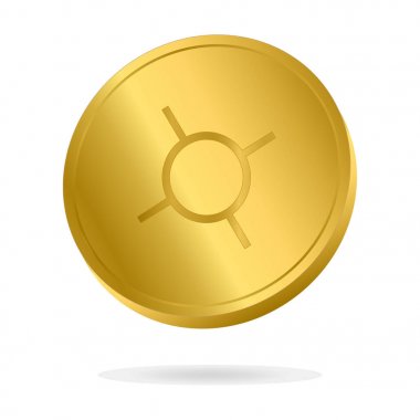 Gerçekçi altın evrensel para işareti vektör çizim para. Para para para.