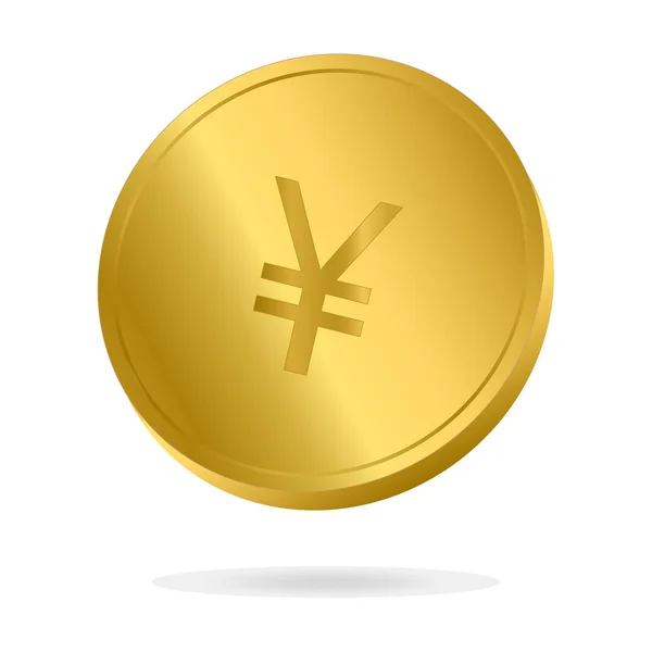 Realistic Gold Yen coin vector illustration. Money currency coin. — Stock Vector