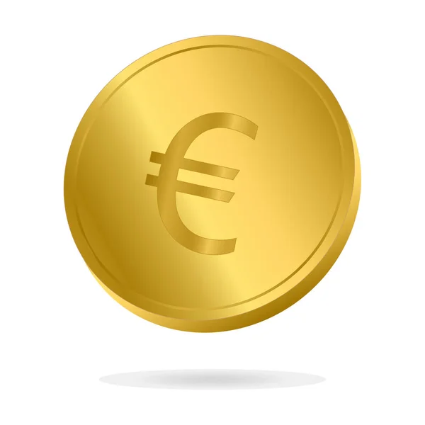 Illustration vectorielle de pièce d'or Euro réaliste. Monnaie monnaie pièce . Vecteurs De Stock Libres De Droits