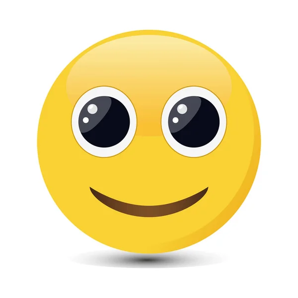 Uśmiechnięty emotikon z happy eyes. Ilustracja wektorowa szczęśliwy emoji. — Wektor stockowy