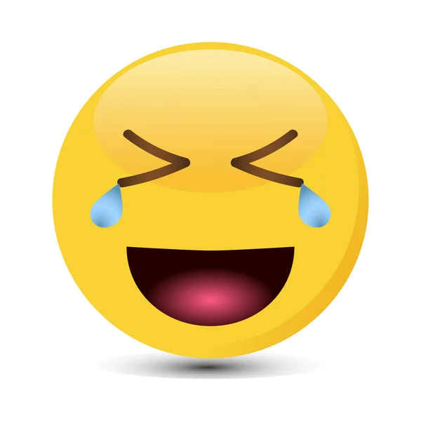 Emoticon sorridente com olhos felizes. LOL emoji ilustração vetorial . —  Vetores de Stock