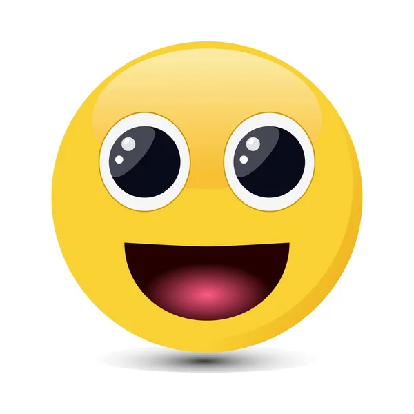 Lächeln Emoticon mit glücklich. glückliche Emoji-Vektorillustration. — Stockvektor