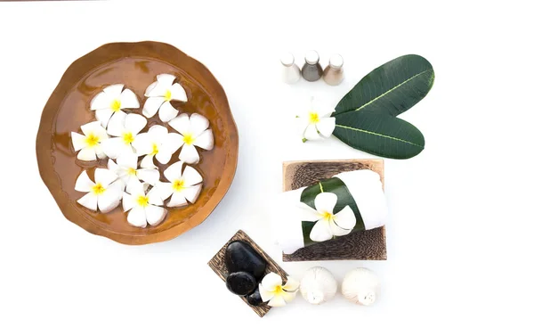 Spa Treatments and massage on wooden white, soft and select focus