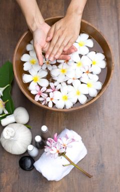 Kaplıca tedavisi ve kadın ayak ve el spa, Tayland için ürün. seçeneðini belirleyin ve yumuşak odak 