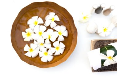 Spa ve masaj ahşap beyaz, yumuşak ve select odak üzerinde
