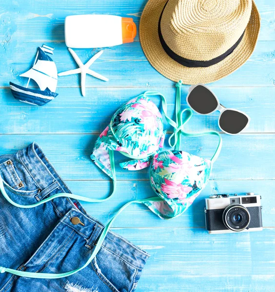 Verão das mulheres praia roupas fundo — Fotografia de Stock