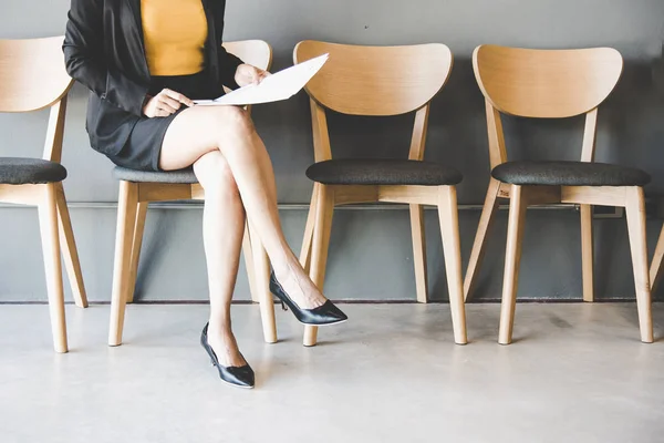 Young woman waiting for job interview — Stock Photo, Image