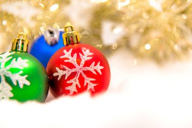 Arka plan üzerinde Noel ve mutlu yeni yıl dekorasyon. Tatil kavramı, select foucs