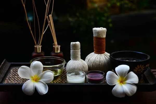 Wellness Füße Und Hand Thai Massage Kompressor Bälle Kräuterball Auf — Stockfoto
