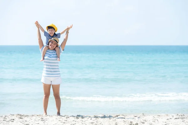 Lifestyle young family travel and fun in holiday