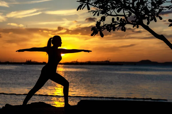 Lifestyle Woman Yoga Exercise Pose Healthy Life Young Girl People — Stock Photo, Image