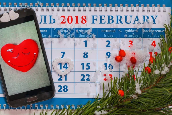 Valentinstag-Kalender — Stockfoto