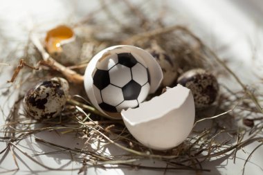 Futbol natürmort sabah güneşin