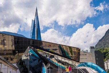 ANDORRA, AUGUST 2017: Caldea thermal balneary in Escaldes.