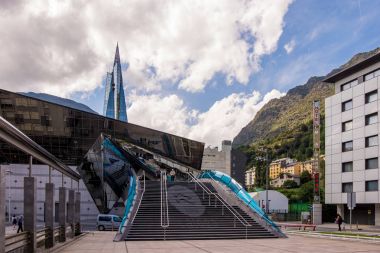ANDORRA, AUGUST 2017: Caldea thermal balneary in Escaldes.