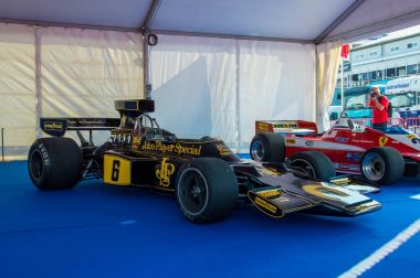 Nisan 2015: Lotus tipi 72 Ford Cosworth devre de Barcelona, Catalonia, İspanya.