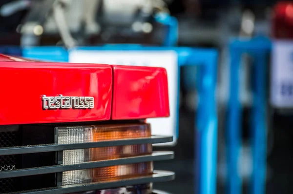 April 2015: Ferrari Testarossa i Circuit de Barcelona, Katalonien, Spanien. — Stockfoto