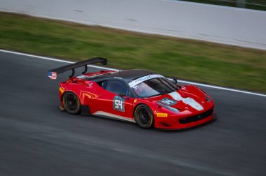 Nisan 2015: Ferrari 458 Italia devre de Barcelona, Catalonia, İspanya.