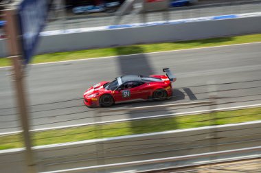 Nisan 2015: Ferrari 458 Italia devre de Barcelona, Catalonia, İspanya.