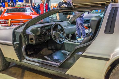 Hospitalet, İspanya - Ocak 2017: Gelecekteki arabaya için La Farga Fuar.