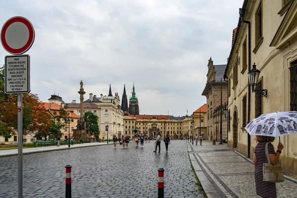 Улица Замковая в Чехии . — стоковое фото