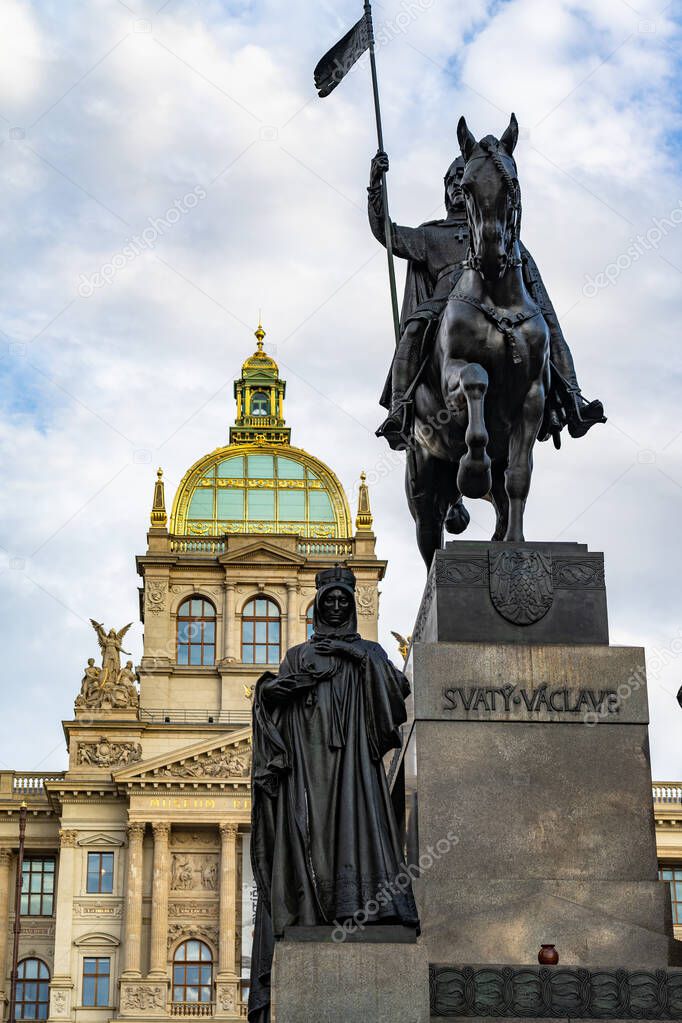 Statue of Saint Wenceslas Prague in Czech Republic.