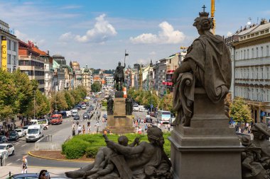 Çek Cumhuriyeti 'nde Wenceslas Meydanı Prag.