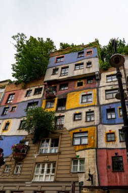 Hundertwasserhaus Coloful evi Viyana Wien, Avusturya.