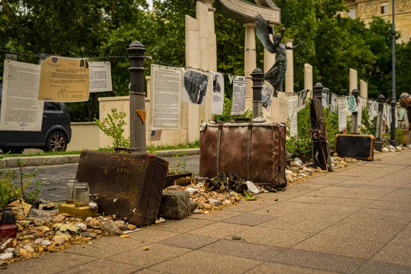 Pomnik ofiar okupacji niemieckiej w Budapest, Węgry. — Zdjęcie stockowe