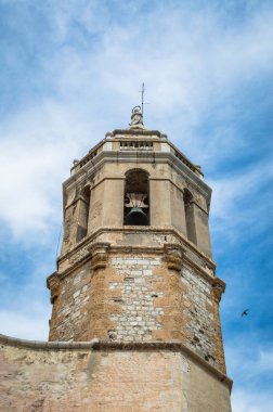 Barselona 'da Sitges tipik bina Landmark, Katalonya, Ispanya.