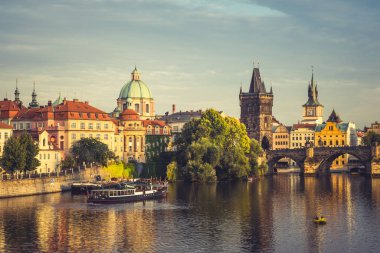 Çek Cumhuriyeti 'nde Charles Bridge Prag.