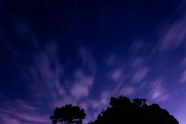 Cielo de larga exposición en Swamp Foix en Cataluña, España —  Fotos de Stock