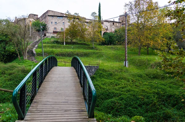 Vesnice Santa Pau Gironě Katalánsko Španělsko — Stock fotografie