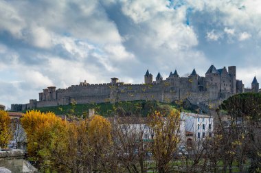Fransa Ortaçağ Carcassonne Şehir müstahkem.