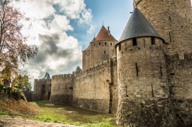 Fransa Ortaçağ Carcassonne Şehir müstahkem.