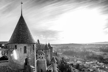 Fransa Ortaçağ Carcassonne Şehir müstahkem.