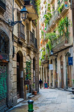 Barri Gotic çeyreğinde Barcelona, Catalonia, İspanya