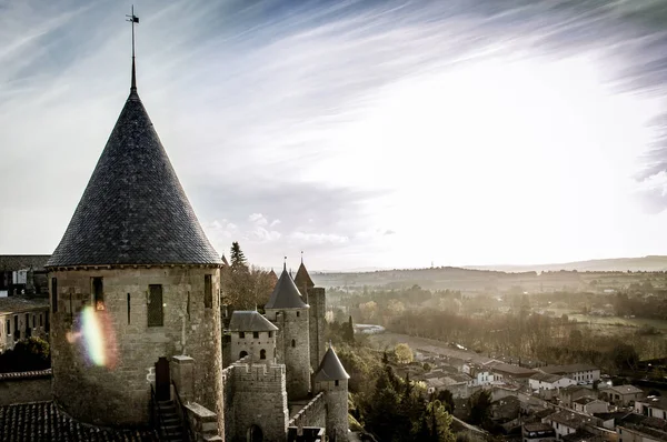 Cidade Medieval Fortificada Carcassonne França — Fotografia de Stock