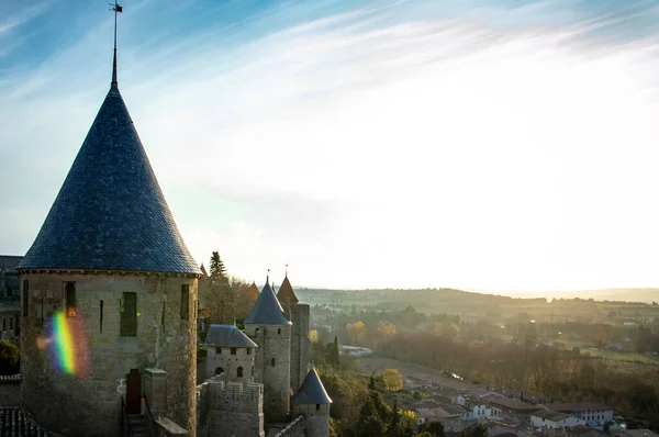 Cidade Medieval Fortificada Carcassonne França — Fotografia de Stock