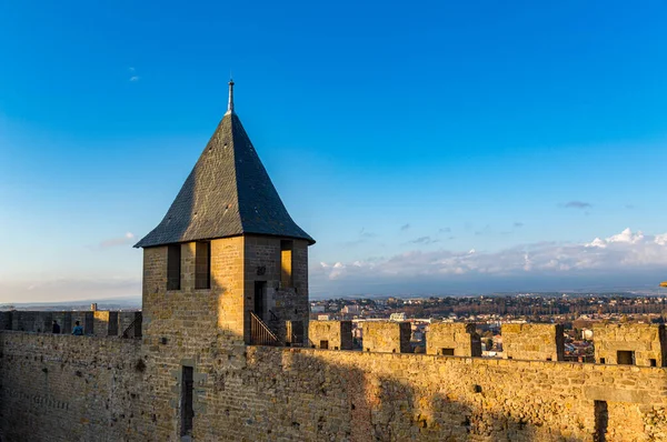 Befästa Medeltida Staden Carcassonne Frankrike — Stockfoto